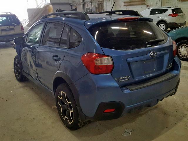 JF2GPASC5F8246478 - 2015 SUBARU XV CROSSTR BLUE photo 3