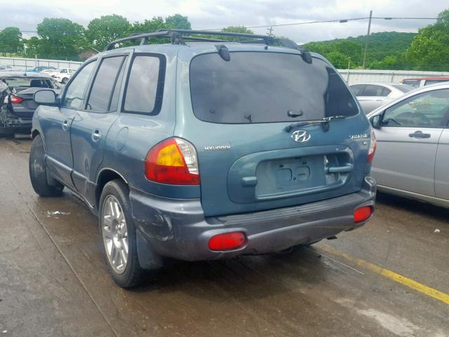 KM8SC13D82U261016 - 2002 HYUNDAI SANTA FE G BLUE photo 3