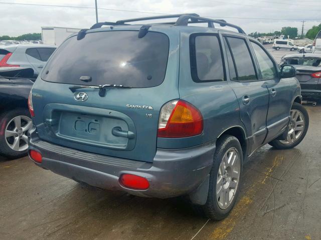 KM8SC13D82U261016 - 2002 HYUNDAI SANTA FE G BLUE photo 4