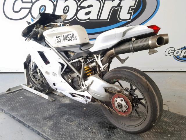 ZDM1XBGV38B000284 - 2008 DUCATI 848 WHITE photo 3