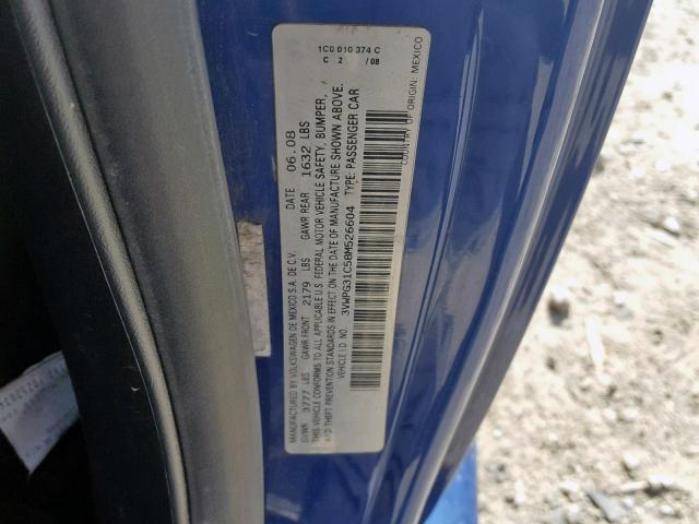 3VWPG31C58M526604 - 2008 VOLKSWAGEN NEW BEETLE ლურჯი ფოტო 10