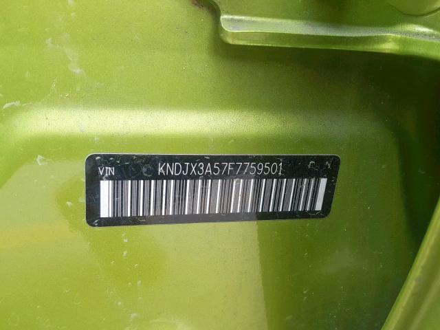 KNDJX3A57F7759501 - 2015 KIA SOUL ! Yaşıl foto 10