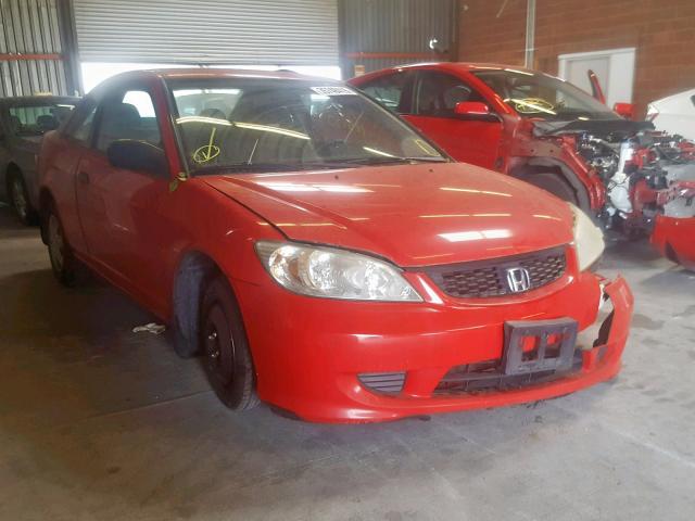 1HGEM21165L077444 - 2005 HONDA CIVIC DX V RED photo 1