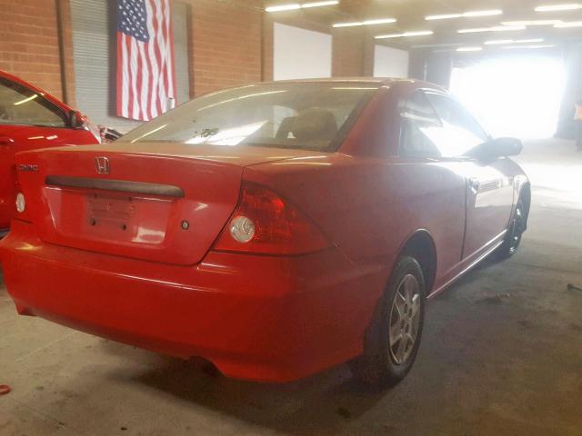 1HGEM21165L077444 - 2005 HONDA CIVIC DX V RED photo 4