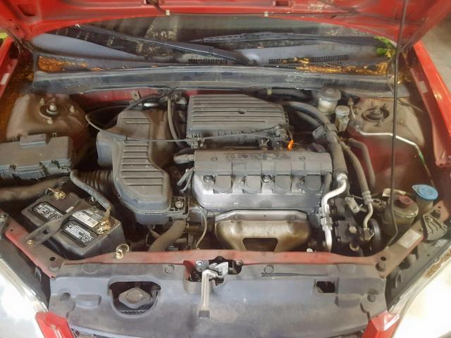 1HGEM21165L077444 - 2005 HONDA CIVIC DX V RED photo 7