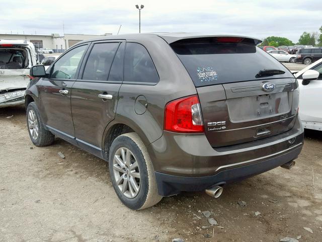 2FMDK3JC1BBA25900 - 2011 FORD EDGE SEL BROWN photo 3