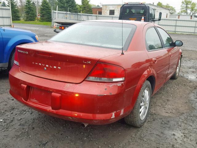 1C3EL46X52N345530 - 2002 CHRYSLER SEBRING LX RED photo 4