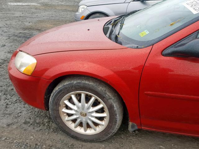 1C3EL46X52N345530 - 2002 CHRYSLER SEBRING LX RED photo 9