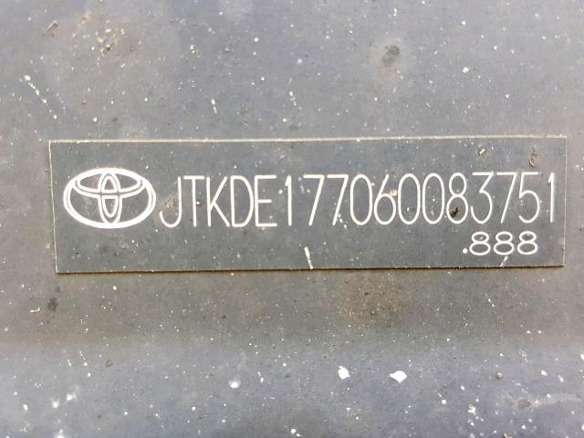 JTKDE177060083751 - 2006 TOYOTA SCION TC ნაცრისფერი ფოტო 10