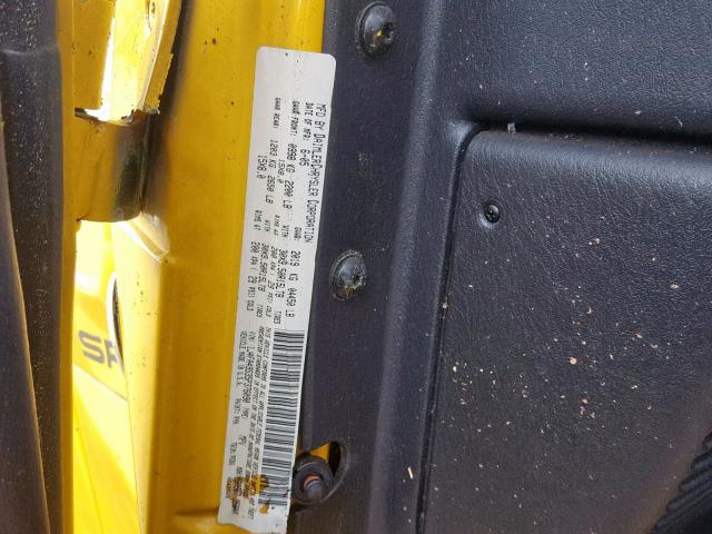 1J4FA49S35P376090 - 2005 JEEP WRANGLER / YELLOW photo 10