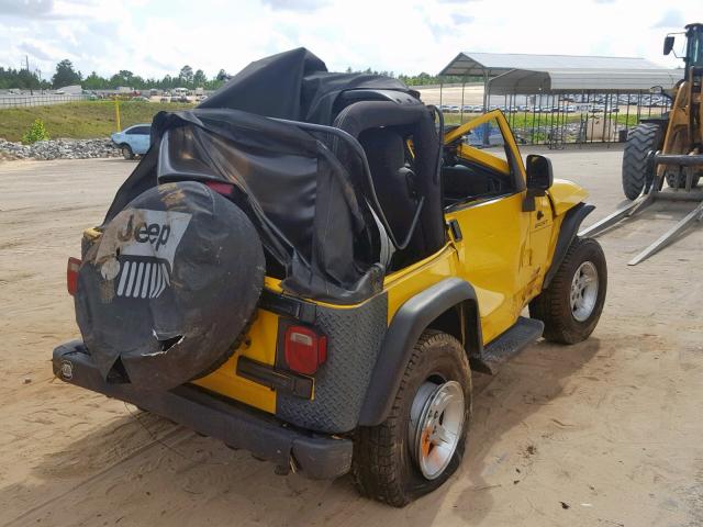 1J4FA49S35P376090 - 2005 JEEP WRANGLER / YELLOW photo 4