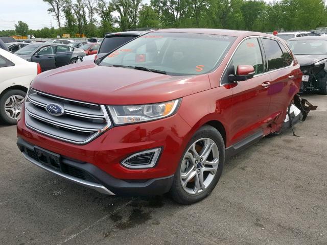 2FMPK4K92GBB51826 - 2016 FORD EDGE TITAN RED photo 2