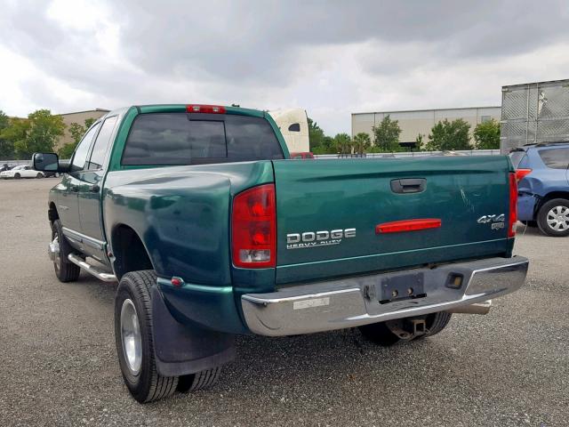 3D3MU48603G744470 - 2003 DODGE 3500 GREEN photo 3