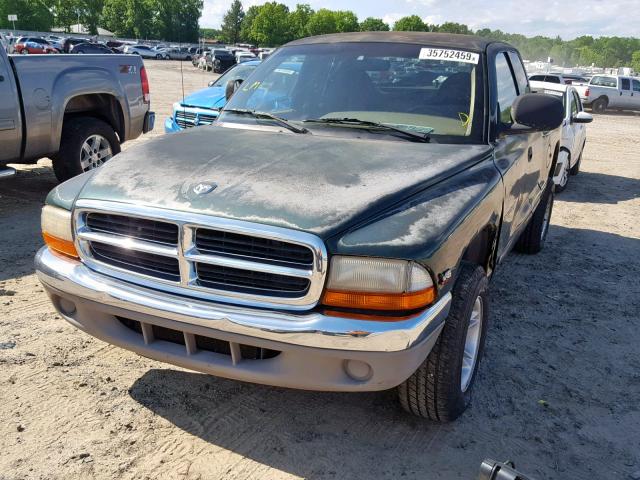 1B7GL22X9WS762123 - 1998 DODGE DAKOTA GREEN photo 2