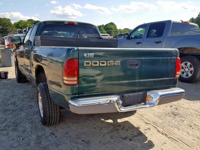 1B7GL22X9WS762123 - 1998 DODGE DAKOTA GREEN photo 3