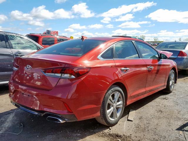 5NPE34AF6JH615342 - 2018 HYUNDAI SONATA SPO RED photo 4