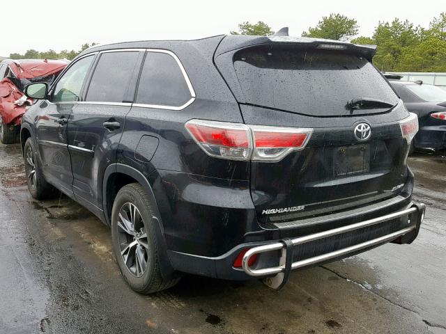 5TDJKRFH8GS263957 - 2016 TOYOTA HIGHLANDER BLACK photo 3