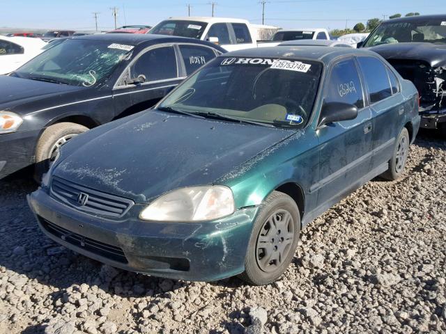 2HGEJ6620YH516477 - 2000 HONDA CIVIC DX GREEN photo 2