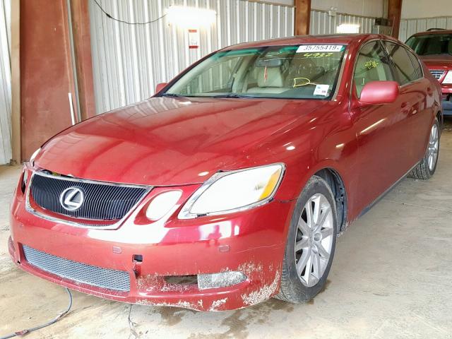 JTHBH96S165044937 - 2006 LEXUS GS 300 RED photo 2