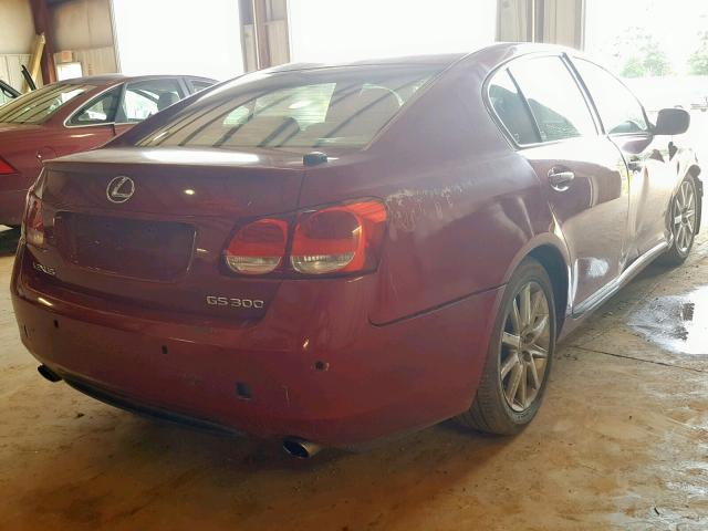 JTHBH96S165044937 - 2006 LEXUS GS 300 RED photo 4