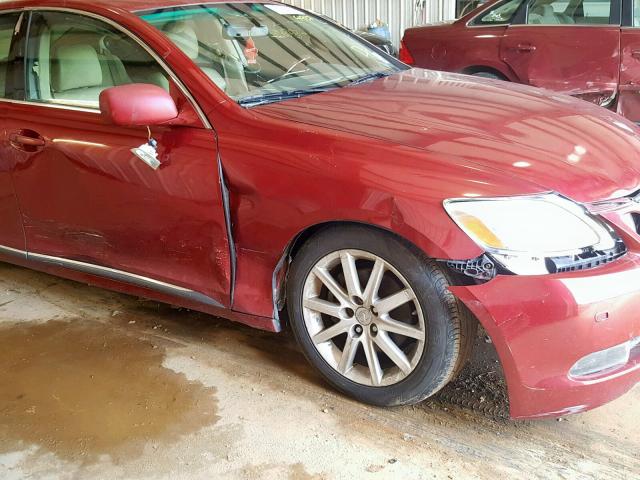 JTHBH96S165044937 - 2006 LEXUS GS 300 RED photo 9