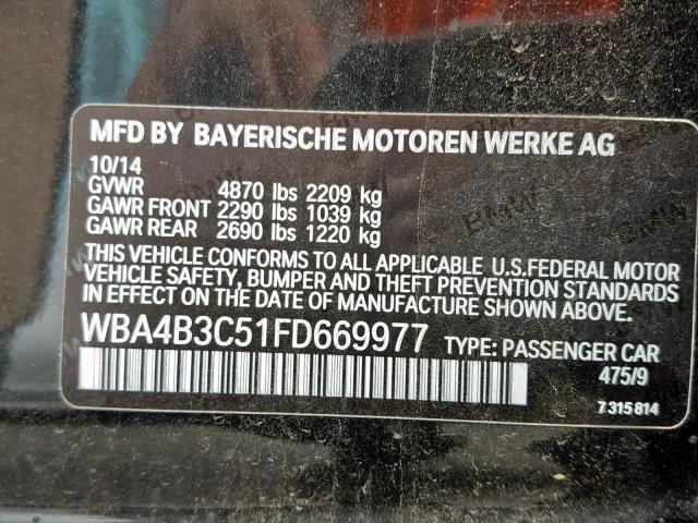 WBA4B3C51FD669977 - 2015 BMW 435 XI BLACK photo 10