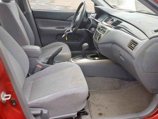 JA3AJ26E55U000882 - 2005 MITSUBISHI LANCER ES RED photo 5