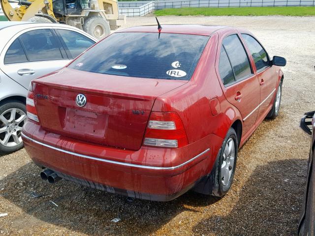 3VWSE69M24M009365 - 2004 VOLKSWAGEN JETTA GLS RED photo 4