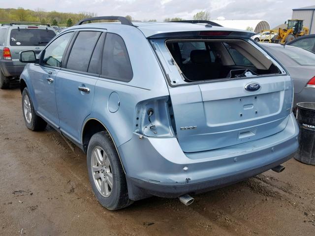 2FMDK38C98BB08277 - 2008 FORD EDGE SEL BLUE photo 3