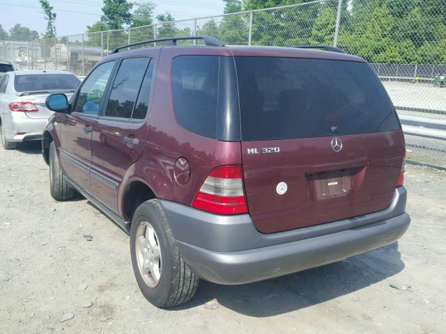 4JGAB54E5WA031373 - 1998 MERCEDES-BENZ ML 320 MAROON photo 3