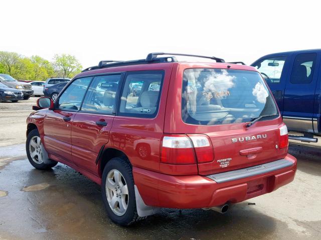 JF1SF65662H725815 - 2002 SUBARU FORESTER S RED photo 3