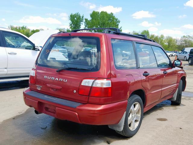 JF1SF65662H725815 - 2002 SUBARU FORESTER S RED photo 4