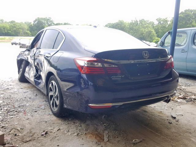 1HGCR2F90GA145436 - 2016 HONDA ACCORD EXL BLUE photo 3