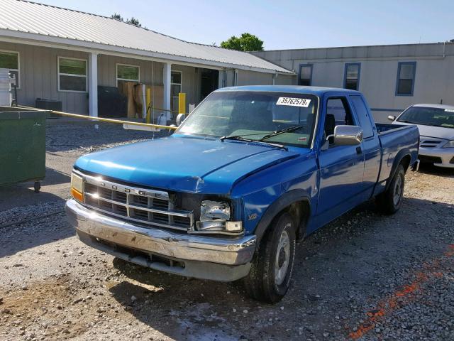 1B7GL23Y0NS544948 - 1992 DODGE DAKOTA BLUE photo 2