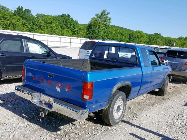 1B7GL23Y0NS544948 - 1992 DODGE DAKOTA BLUE photo 4