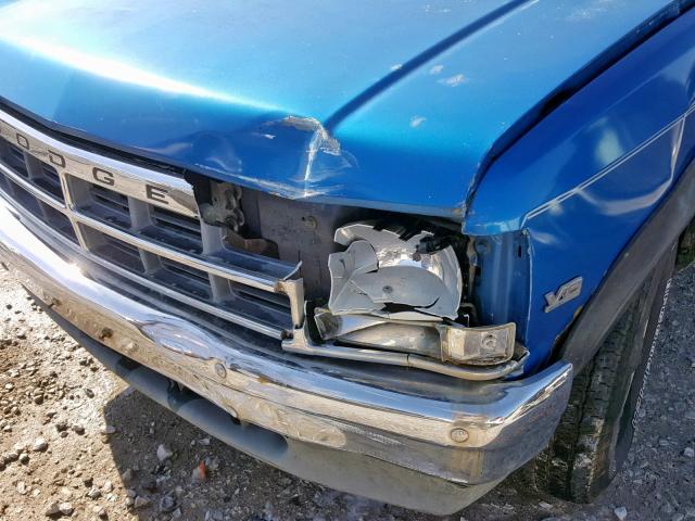 1B7GL23Y0NS544948 - 1992 DODGE DAKOTA BLUE photo 9