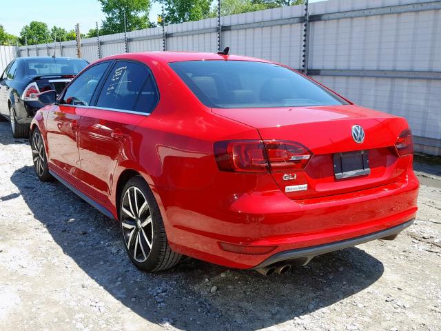 3VW4A7AJ0CM058901 - 2012 VOLKSWAGEN JETTA GLI RED photo 3