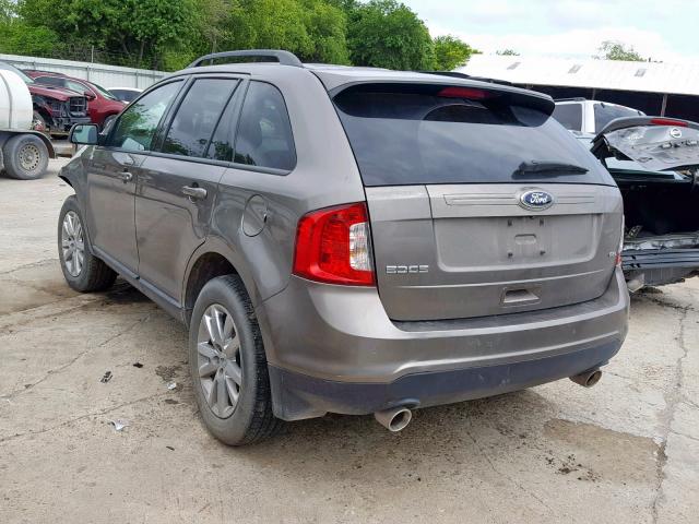 2FMDK3JC4EBB38051 - 2014 FORD EDGE SEL GRAY photo 3