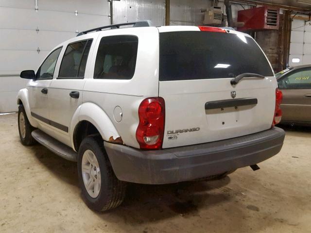 1D4HB38NX5F581027 - 2005 DODGE DURANGO ST WHITE photo 3