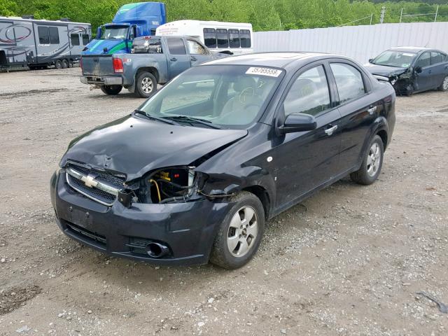 KL1TG566X8B070100 - 2008 CHEVROLET AVEO LT BLACK photo 2