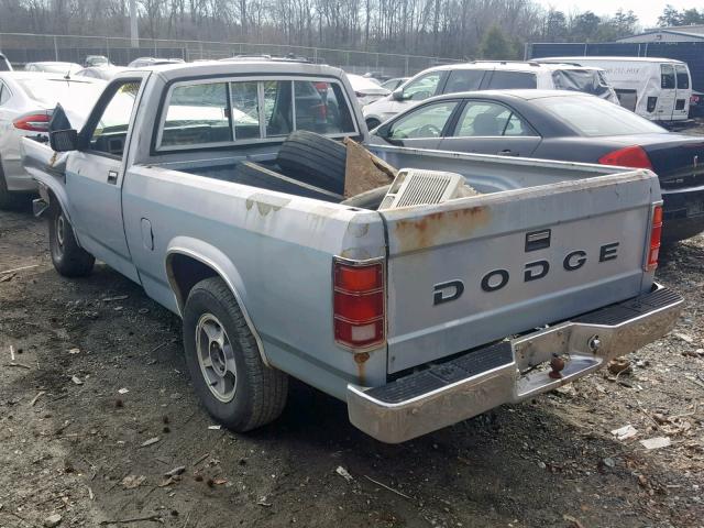 1B7GN14M1HS308510 - 1987 DODGE DAKOTA BLUE photo 3