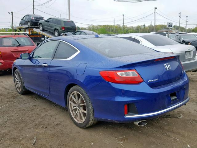 1HGCT2B89DA011065 - 2013 HONDA ACCORD EXL BLUE photo 3