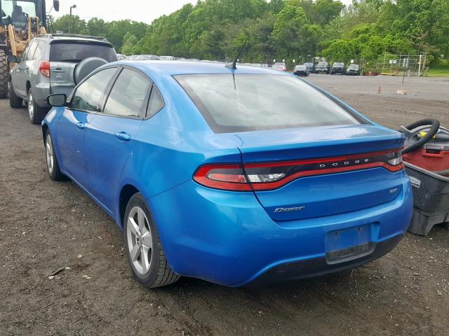 1C3CDFBB4FD277825 - 2015 DODGE DART SXT BLUE photo 3