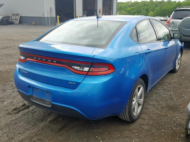 1C3CDFBB4FD277825 - 2015 DODGE DART SXT BLUE photo 4