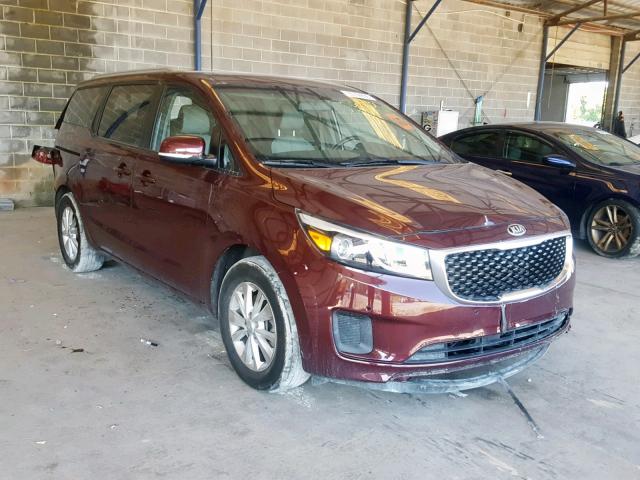 KNDMB5C14H6268748 - 2017 KIA SEDONA LX MAROON photo 1