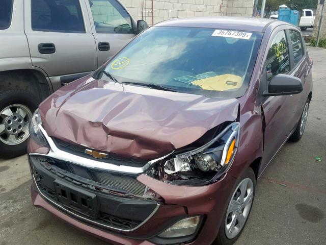 KL8CB6SA2KC719423 - 2019 CHEVROLET SPARK LS PURPLE photo 2