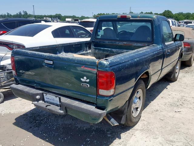 1FTYR10C2YPA60633 - 2000 FORD RANGER GREEN photo 4