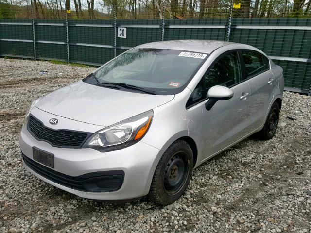 KNADM4A3XE6415432 - 2014 KIA RIO LX SILVER photo 2