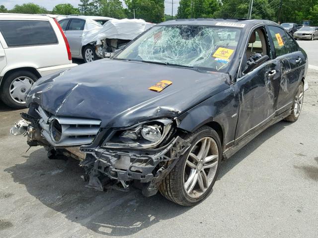 WDDGF4HB0CR222926 - 2012 MERCEDES-BENZ C 250 BLACK photo 2