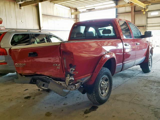 3D7KU28C44G219347 - 2004 DODGE RAM 2500 S წითელი ფოტო 4